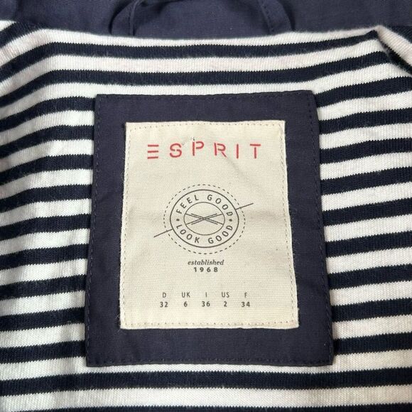 Vintage Esprit Navy Nautical Hooded High Collar Jacket 2 - Picture 7 of 10
